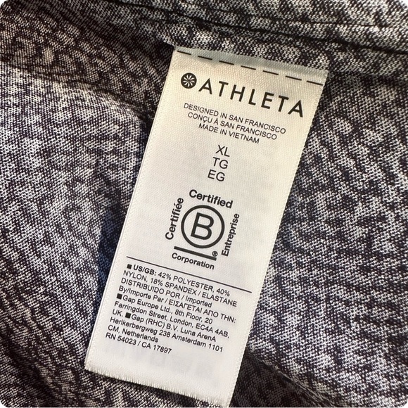 NWT Athleta ‘Textured Shirt Jacket’ in “Braiden Black & White” Size XL - Picture 6 of 16
